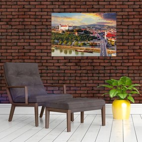 Obraz - Panorama Bratislavy, Slovensko (90x60 cm)