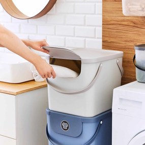 Rotho 2. akosť - XL - Odpadkový kôš na triedený odpad ALBULA alebo ako kôš na bielizeň, 40l, biely