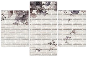 Obraz múru s kyticou (90x60 cm)