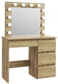 Bestent Toaletný stolík s LED zrkadlom Cleopatra Dub craft