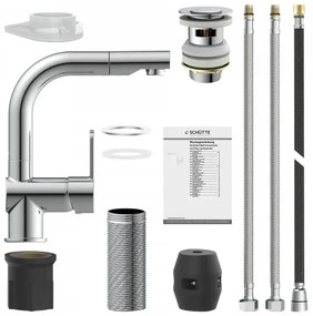 Schütte 79710 - Drezová batéria s vysúvacou sprchou LONDON, lesklý chróm