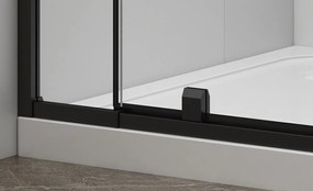Polysan Polysan, EASY BLACK otočné sprchové dvere 760-900mm, sklo Brick, EL1638B
