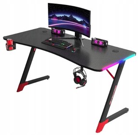 Čierny herný stôl, PC stôl s LED osvetlením RGB Šírka: 120 cm