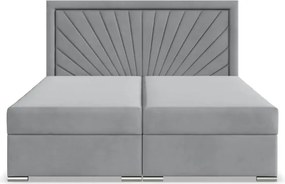 Manželská posteľ VICENZA Velvet 140×200 cm svetlosivá
