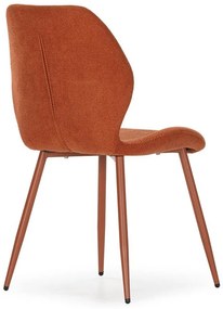 Terakotové čalúnené jedálenské stoličky v súprave 4 ks Ansu – Marckeric