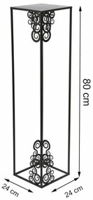 Stojan na kvety 80x24 cm čierna