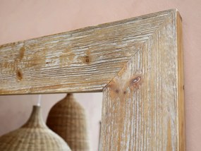 Prírodné antik nástenné zrkadlo z recyklovaného dreva Cilla - 60*5*90 cm