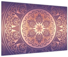 Obraz - Mandala na fialovom gradiente (90x60 cm)