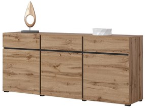 Komoda Cross 180 cm - dub wotan / čierna