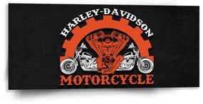 Sablio Obraz Harley-Davidson motor Čierne pozadie - 110x50 cm