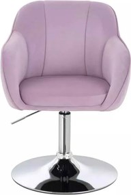 LuxuryForm DESIGN Stolička AVOLA VELUR na striebornom tanieri - levanduľa