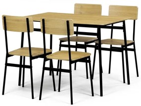 Autronic BONTEC Jedálenský set so 4 stoličkami, 110x70x76cm, mdf, divoký dub, AUT-O2155 OAK Farba: Prírodné