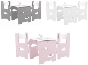 WoodStar Dizajnový detský stolík a stolička obláčik 3v1 Farba: sivá