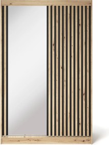 Šatní skříň Emerio se zrcadlem 120 cm dub Artisan