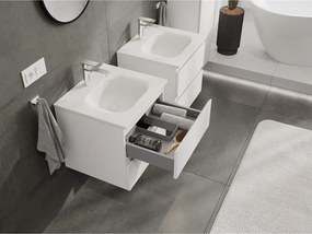 Mexen Orio, kúpeľňová skrinka 50 cm s umývadlom Vela, 2 zásuvky, biela matná, 91A10-05047-2-BFF01-W23M01