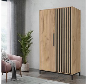 Šatníková skriňa Lamello S1 (dub craft + čierna). Vlastná spoľahlivá doprava až k Vám domov. 1092417