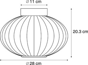 Dizajnové stropné svietidlo čierne 28 cm s fialovým sklom vrátane LED 3-stupňové stmievateľné - Margherite