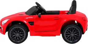 Ramiz Mercedes Benz GT batéria pre deti Červená + diaľkové ovládanie + pomalý štart + MP3 LED