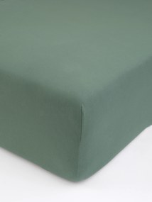Jersey prostěradlo s elastanem 120 × 200 cm – olivové
