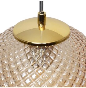 Závesne svietidlo Cannes, 1x medové sklenené tienidlo (fi 25 cm), G