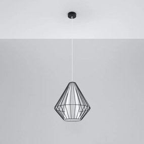 Závesné svietidlo Demi, 1x čierne drôtené tienidlo