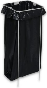 Kôš na triedený odpad, stojan na odpadkové vrecia, sivá/žltá, 3x 50 l