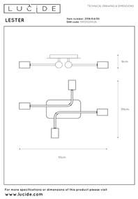 Lucide 21118/04/30 - Prisadený luster LESTER 4xE27/40W/230V čierny