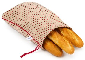 Wrap - up Funkčné vrecko Wrapáček, obal veľ. XL na chlieb aj pečivo, režný s ČERVENÝM bodkou