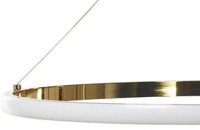 Závesná kovová LED lampa zlatá TANO Beliani