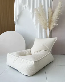 Sedací vak Boucle, krémový