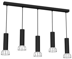 Luster na lanku DANTE 5xGU10/25W/230V čierna/lesklý chróm