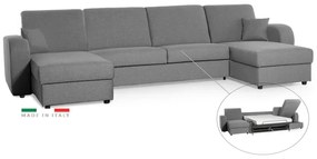 Rozkladacia sedacia súprava na každodenné spanie LIVORNO U, sivá (penelope 22), 140