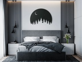drevko Drevená nálepka Noc v lese Rozmer obrazu: 32,5 x 44,5 cm, Farba dekorácie: Čierna
