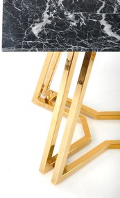 Dizajnový jedálenský stôl KONI 160 x 90 cm zlatá + čierny mramor