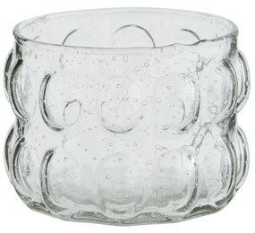 MADAM STOLTZ Sklenený svietnik Bubbles Clear 7 cm