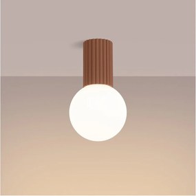 Svetlohnedé stropné svietidlo so skleneným tienidlom ø 12 cm Orbital – Sollux