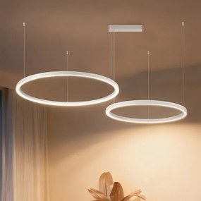 Brilagi - LED Stmievateľný luster na lanku PORTOFINO LED/98W/230V biely + diaľkové ovládanie