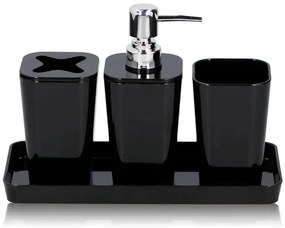 EDCO Sada kúpeľňových doplnkov, čierna, 4 ks