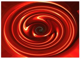 Abstraktný obraz - červená špirála (70x50 cm)