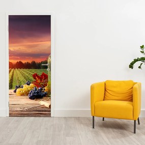 Fototapeta na dvere - Vinice s vínom (95x205cm)