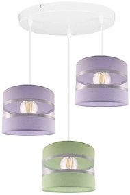 Závesné svietidlo Elegance, 3x textilné tienidlo (mix 8 farieb), (výber zo 4 farieb konštrukcie), o