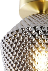 Inteligentné stropné svietidlo mosadzné s dymovým sklom vrátane Wifi A60 - Karce