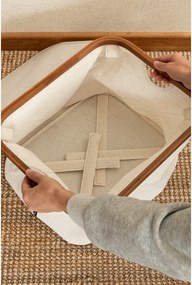 Krémový látkový úložný box s vekom 40,5x33x30 cm Bamboo/Linen – Bigso