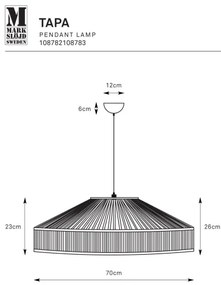 Markslöjd 108782 - Luster na lanku TAPA 1xE27/40W/230V čierna/bambus