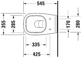 Duravit 25350900002 - Závesné WC D-CODE, keramika, lesklá biela