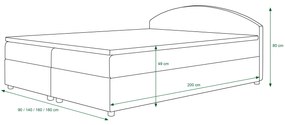 Manželská posteľ  Boxspring 160 cm Orlando Comfort (vzor + svetlohnedá) (s matracom a úložným priestorom). Vlastná spoľahlivá doprava až k Vám domov. 1056254