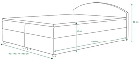 Manželská posteľ  Boxspring 160 cm Orlando (vzor + tmavohnedá) (s matracom a úložným priestorom). Vlastná spoľahlivá doprava až k Vám domov. 1047281