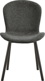 FIORA Tmavosivé (tkanina Apia 458)/čierny rám - MODERNÁ ČALÚNENÁ STOLIČKA DO OBÝVAČKY/ JEDÁLNE LOFT