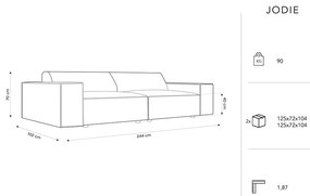 Béžová pohovka z textílie bouclé 244 cm Jodie – Micadoni Home
