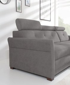 Rohová sedacia súprava Harris, ocelovo šedá látka, pravý roh